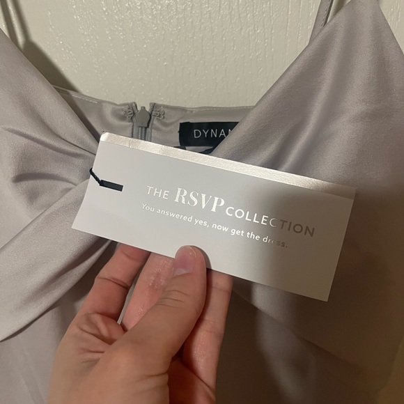 Silvery champagne satin dress Dynamite RSVP - Picture 5 of 7